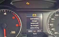 Battery on low charge warning light on Audi A4