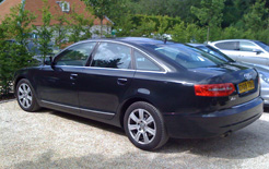 Audi A6 TDIe at the Limewood Hotel car park, New Forest