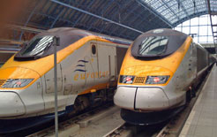 High-speed Eurostar trains