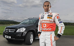 Lewis Hamilton and his new Mercedes GL
