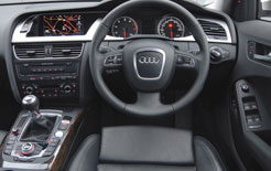 Audi A4 interior with DVD satnav system that includes bluetooth phone preparation high