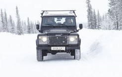 Land Rover Defender in the snow