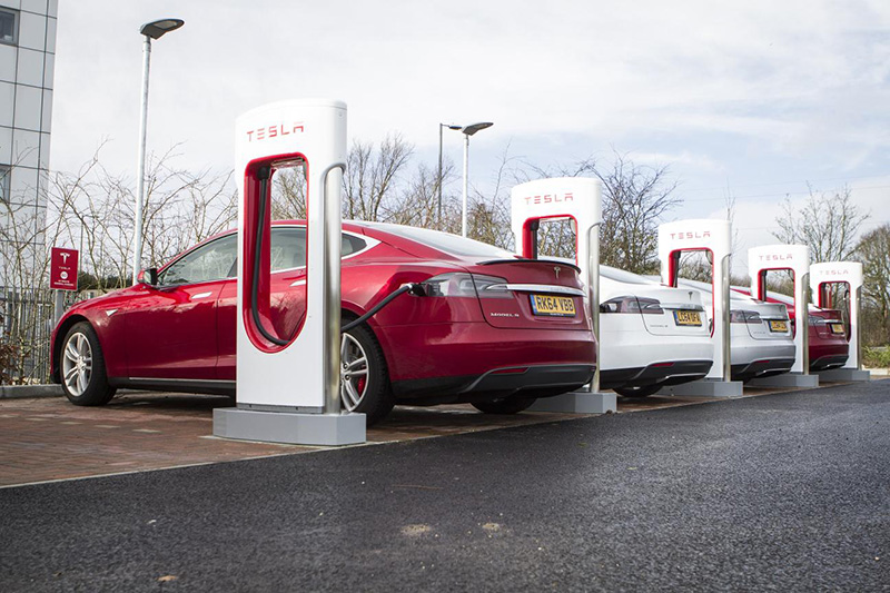 Tesla Superchargers at Welcome Break