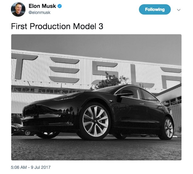 First Production Model 3 1