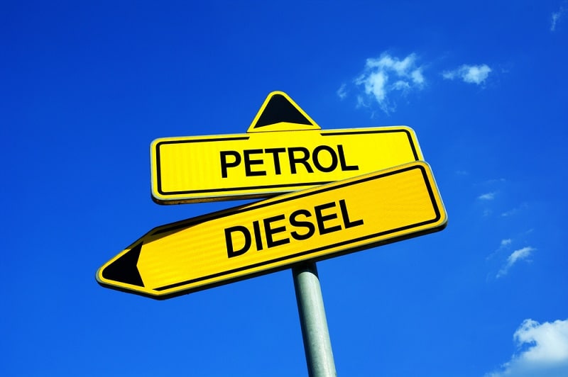 diesel petrol signpost
