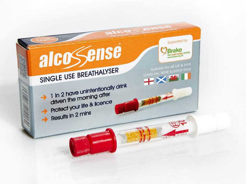Single use AlcoSense breathalyser kit
