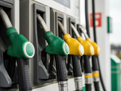 Drivers expect higher fuel costs, more on-road insurance scams in 2026 – Startline Fuel dispensers at a gas station, showcasing various fuel options