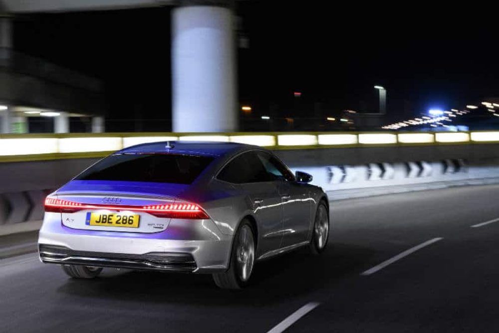 Audi A7 Sportback review rear shot moving