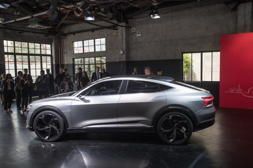 Audi e tron concept Shanghai side view