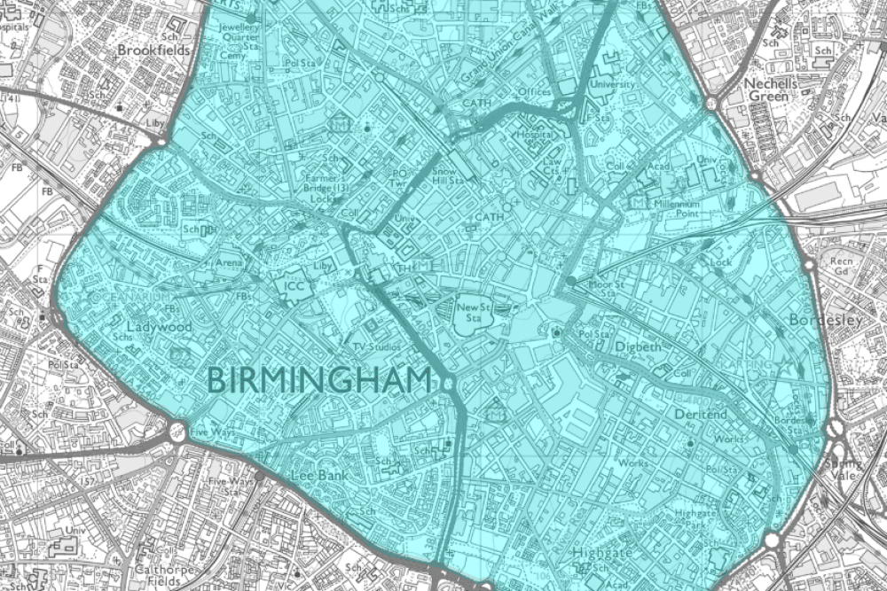 Birminghams Clean Air Zone Boundary
