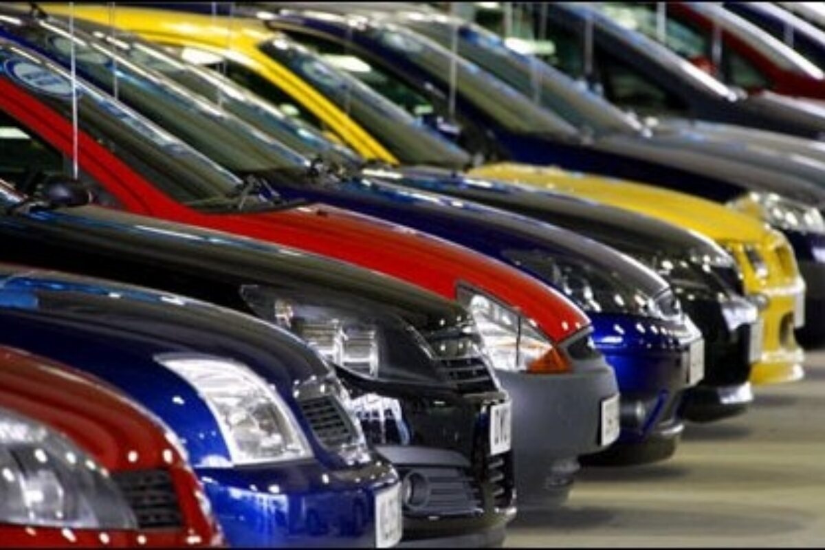 Cars in showroom