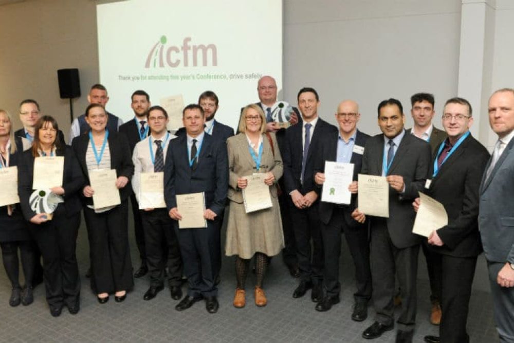 Fleet managers and their ICFM certificates with ICFM chairman Paul Hollick right and deputy chairman Steve Chater sixth from right