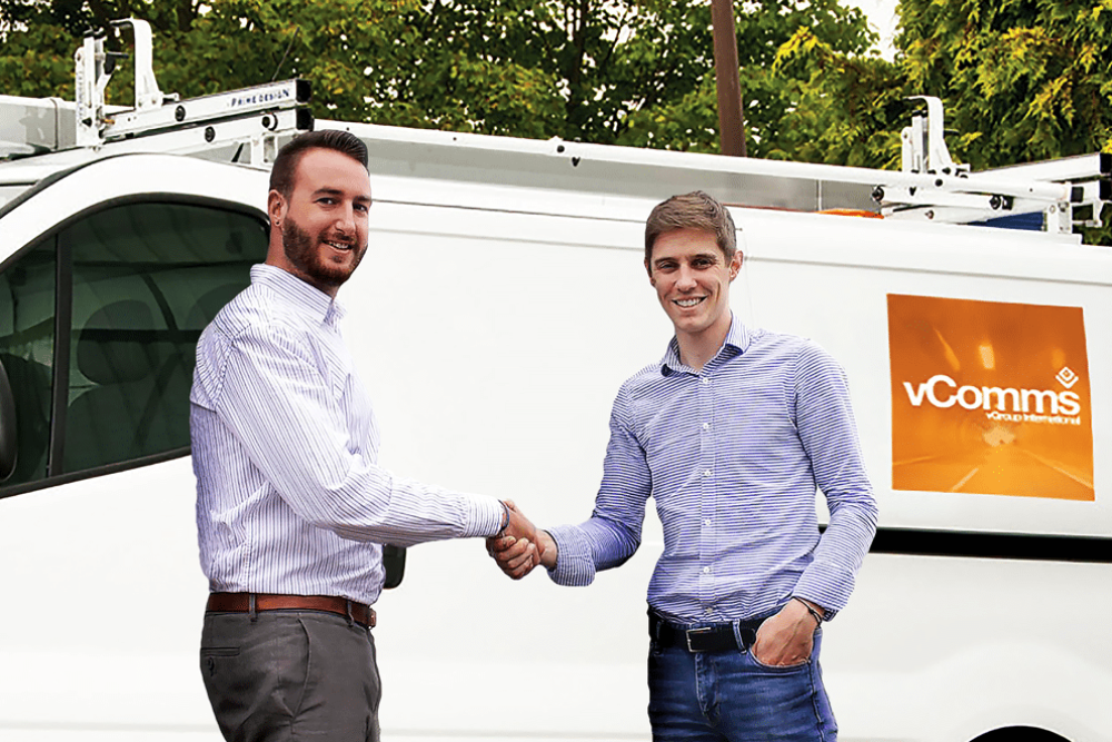 Ryan Godfrey left newly appointed head of vComms with vGroup International managing director James Nash