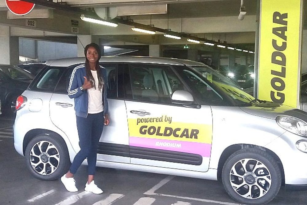 Susana Costa with Goldcar rental car 1