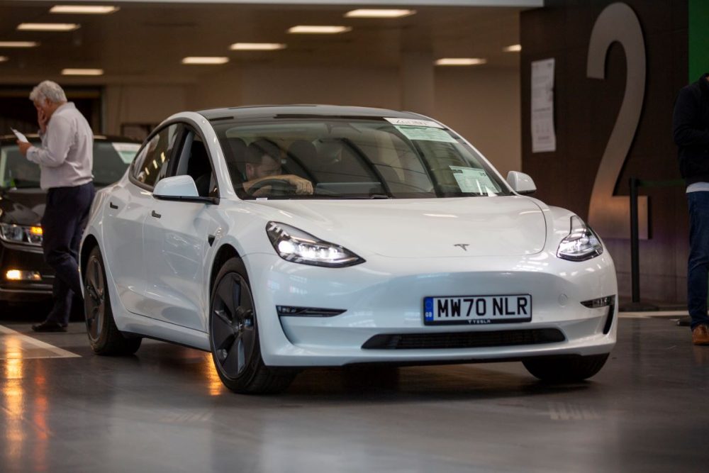Tesla-Model-3-waiting-to-go-through-an-Aston-Barclay-auction