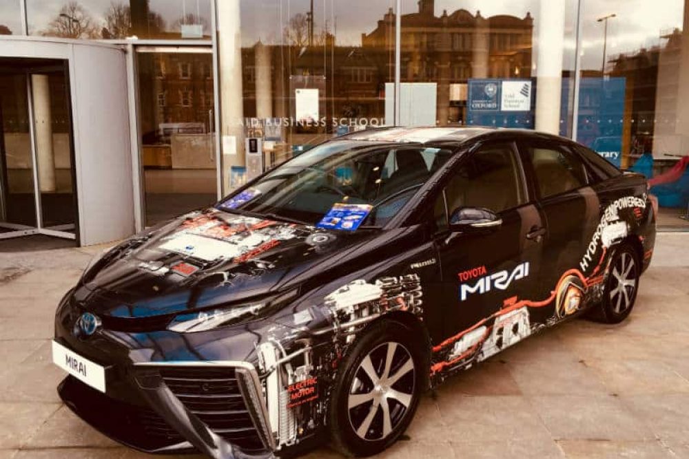 Toyota Mirai outside the Oxford Hydrogen Hub