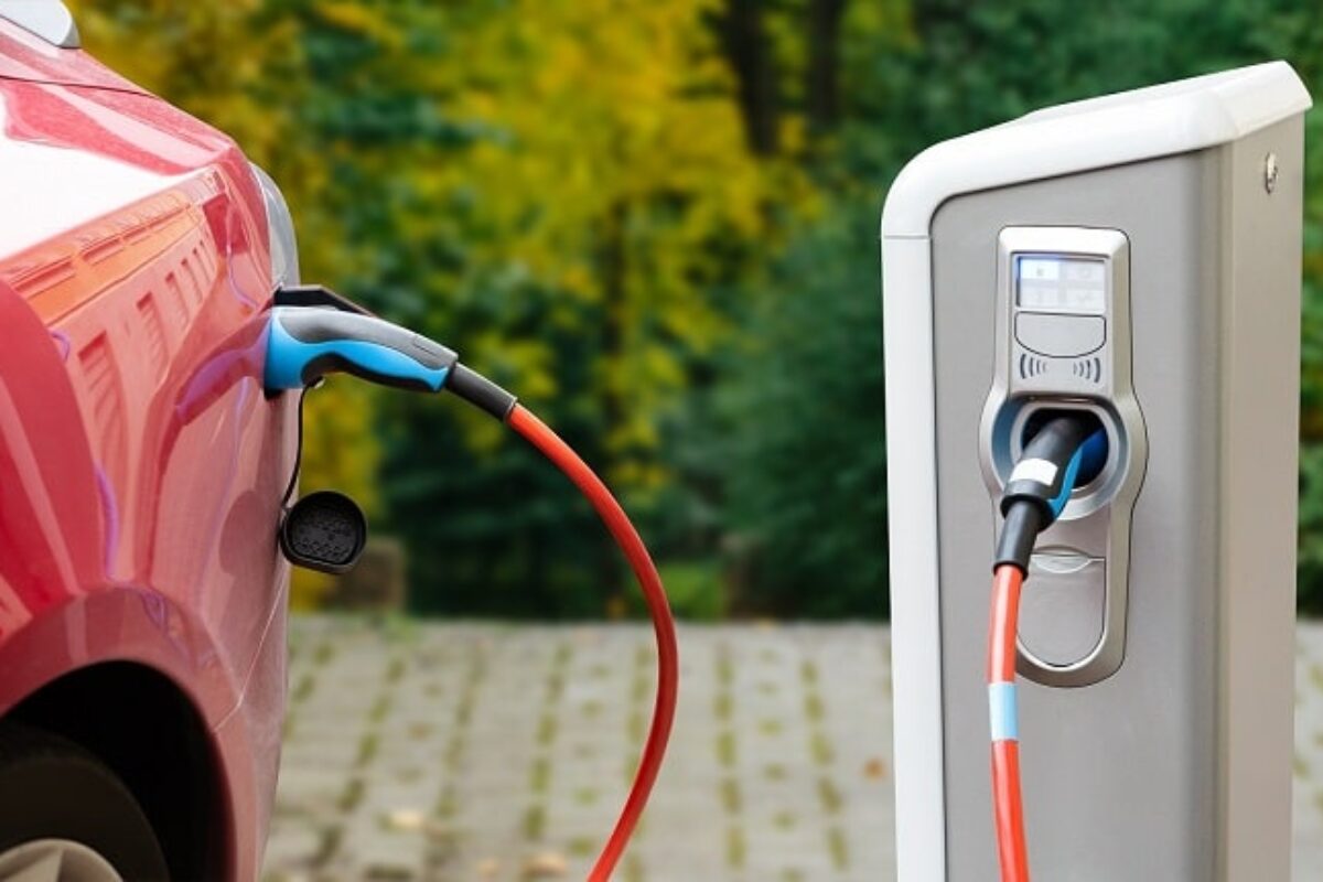 ev car and charging station