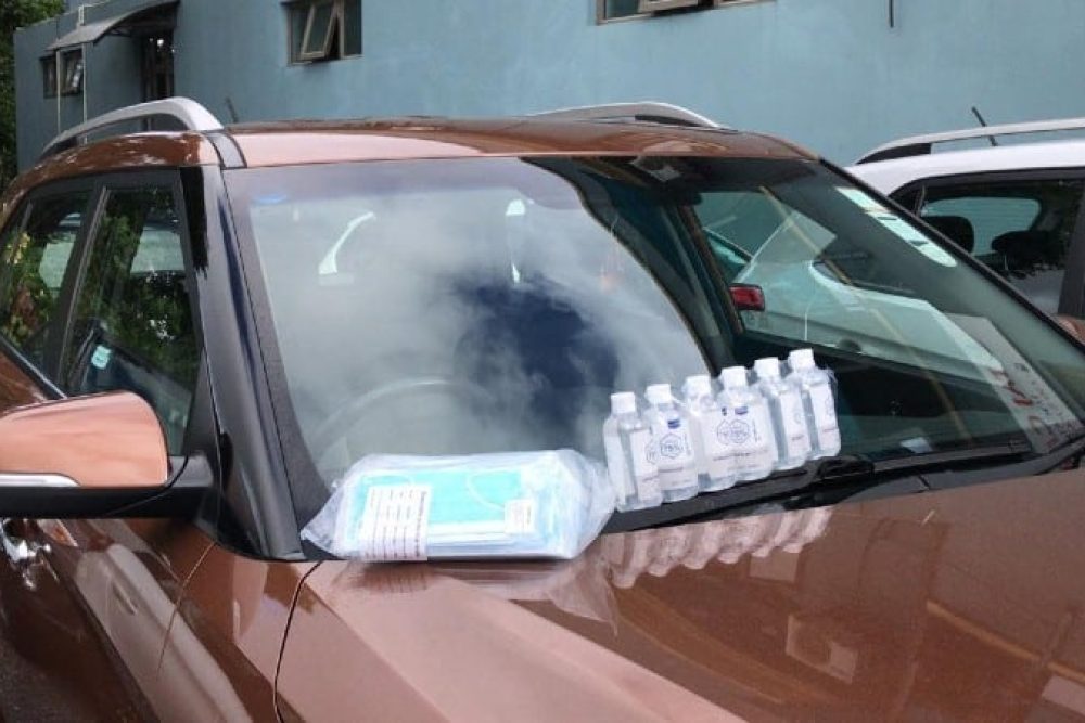 taj sanitized car with cleaning set 1
